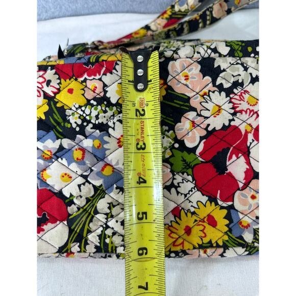 VERA BRADLEY Stephanie Poppy Fields Shoulder Bag Handbag Tote Zippered Pockets - Picture 6 of 8